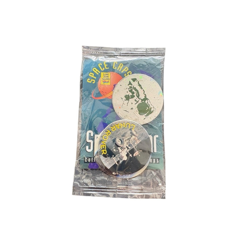 Vintage Long John Silver's‎ Space Caps Collectible Sealed NASA 4 Caps